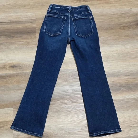 Madewell Curvy Kick Out High Rise Stretch Dark Wash Blue Jeans Size 25 - Picture 6 of 15